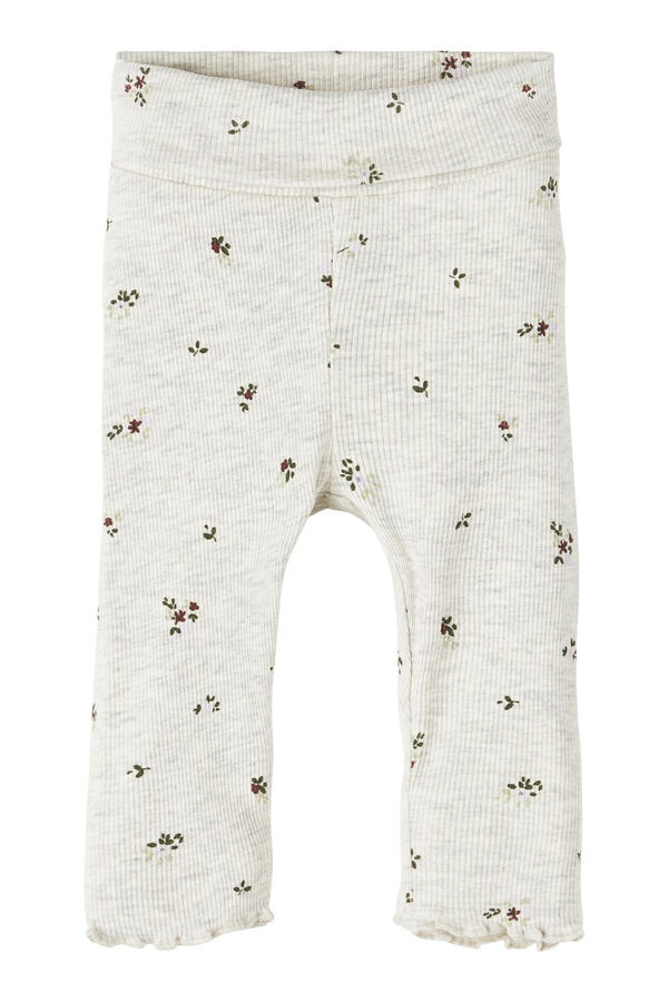 Womensecret Baby girls' ribbed legging-style trousers fehér