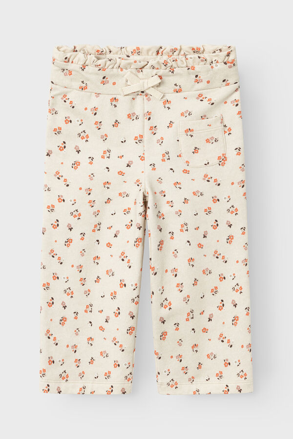 Womensecret Girls' floral print trousers blanc