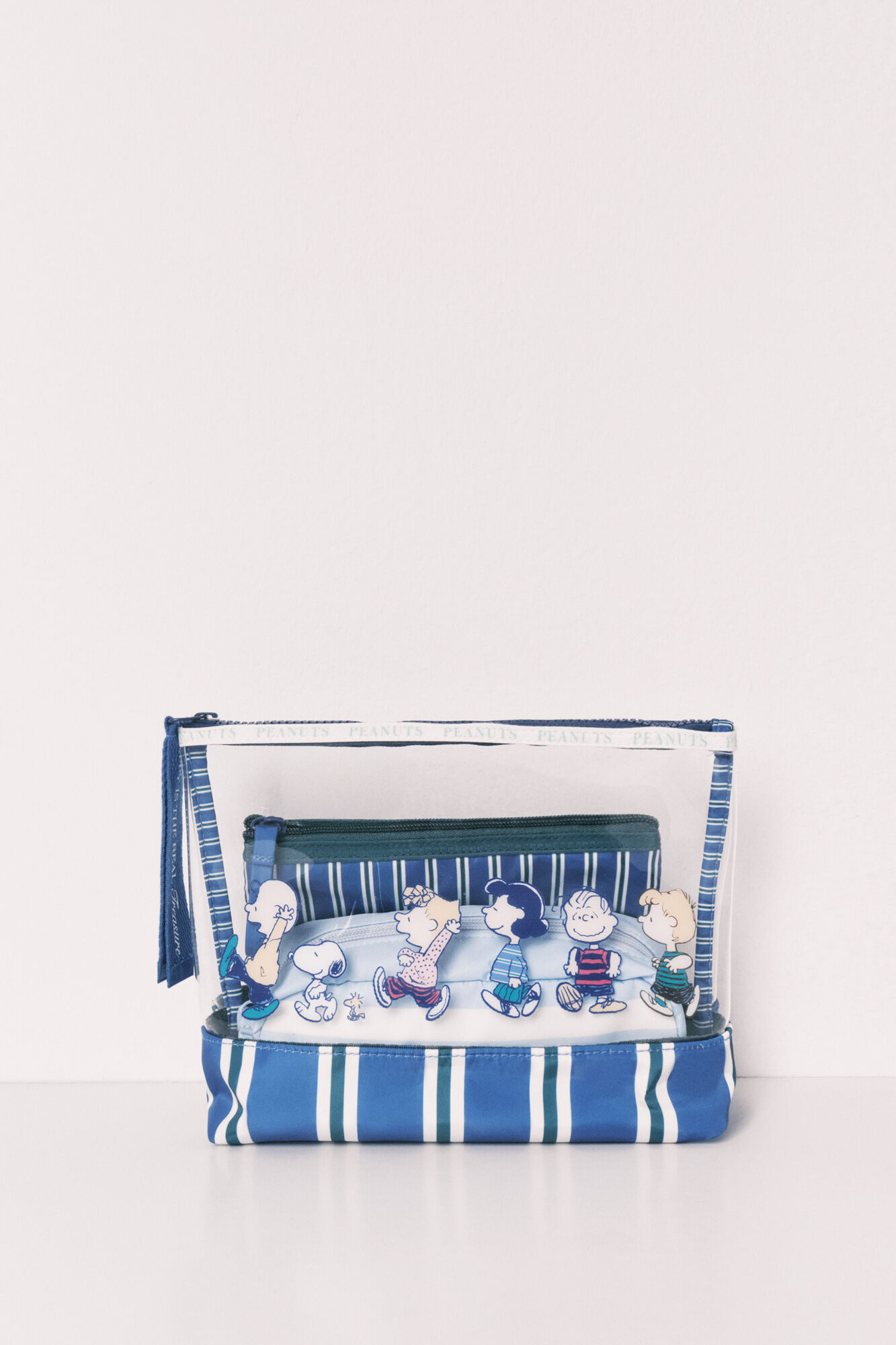 Women'secret Pack 3 trousses de toilette Snoopy &agrave; rayures