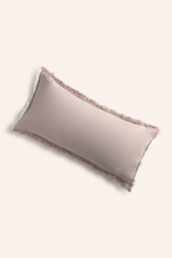 Calma House Stone cotton muslin rectangular cushion case Layer 30x60 grey