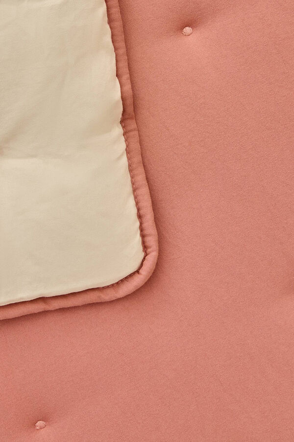 Textura Einfarbig Wendbar mit Punkten Rosa