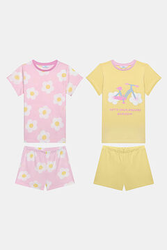 Womensecret Conjunto de pijama para niña floral, pack de 2 unidades estampado