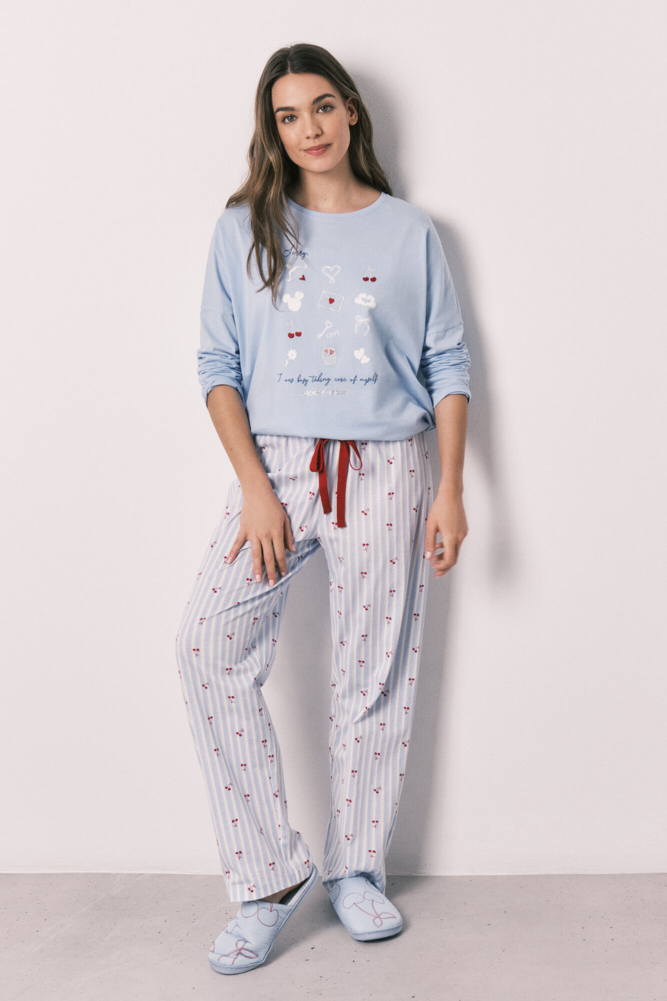 Women'secret Pyjama long en coton Mickey Cherry