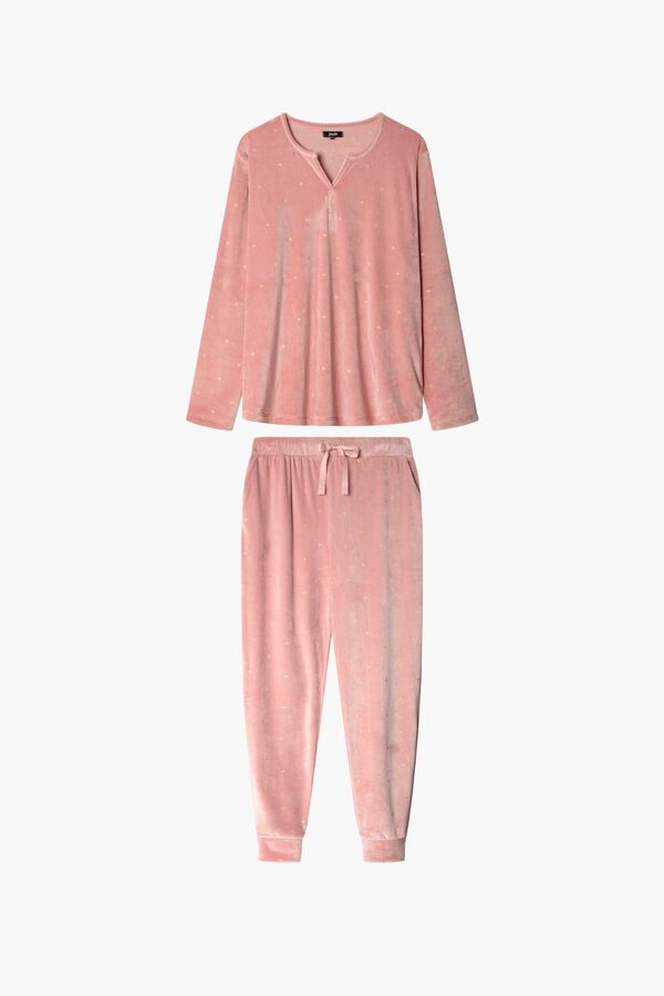 Gisela Elastic fleece pyjamas pink