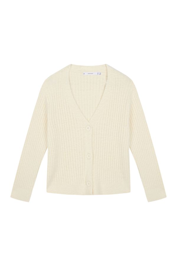 Women'secret Cardigan en tricot jaune imprim&eacute;