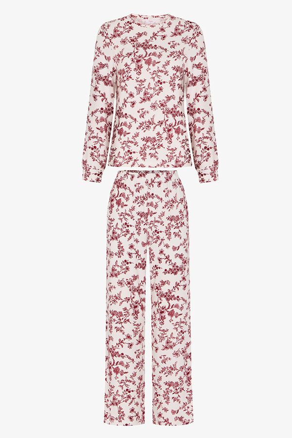 Penti Floral Long Sleeve Pyjama Set  beige