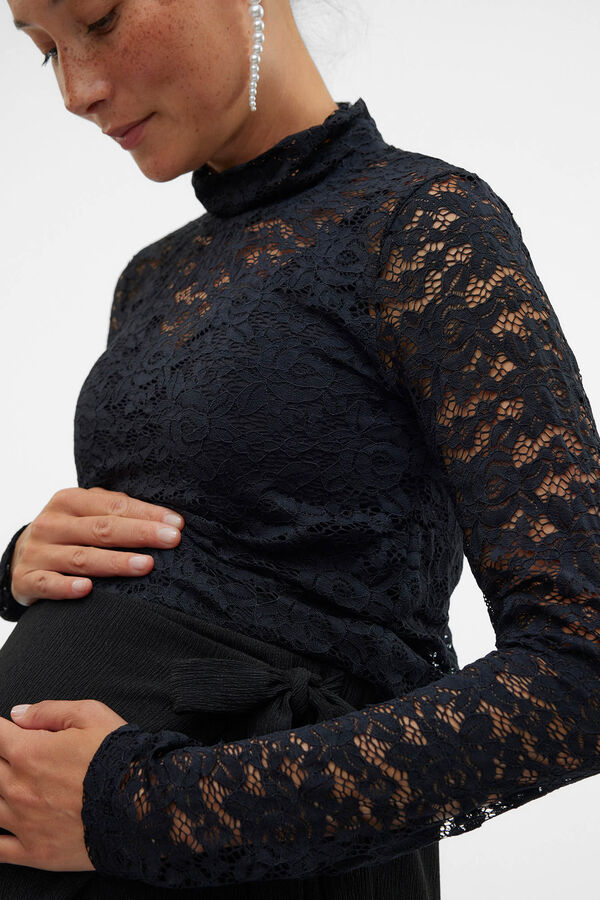 Mamalicious Rollkragen aus spitze maternity Schwarz
