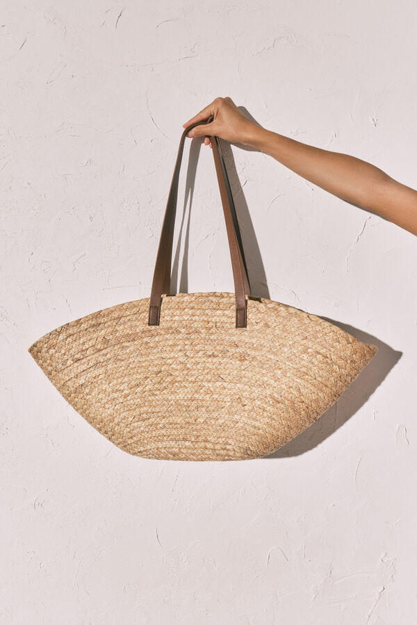 Women'secret Natural raffia basket bag nude