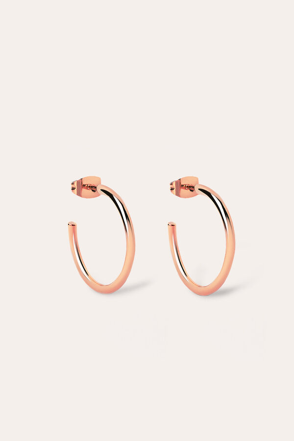 Womensecret Ank rose gold-plated hoop earrings pink