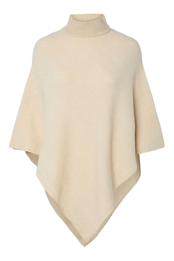 Pieces Poncho with neck grey