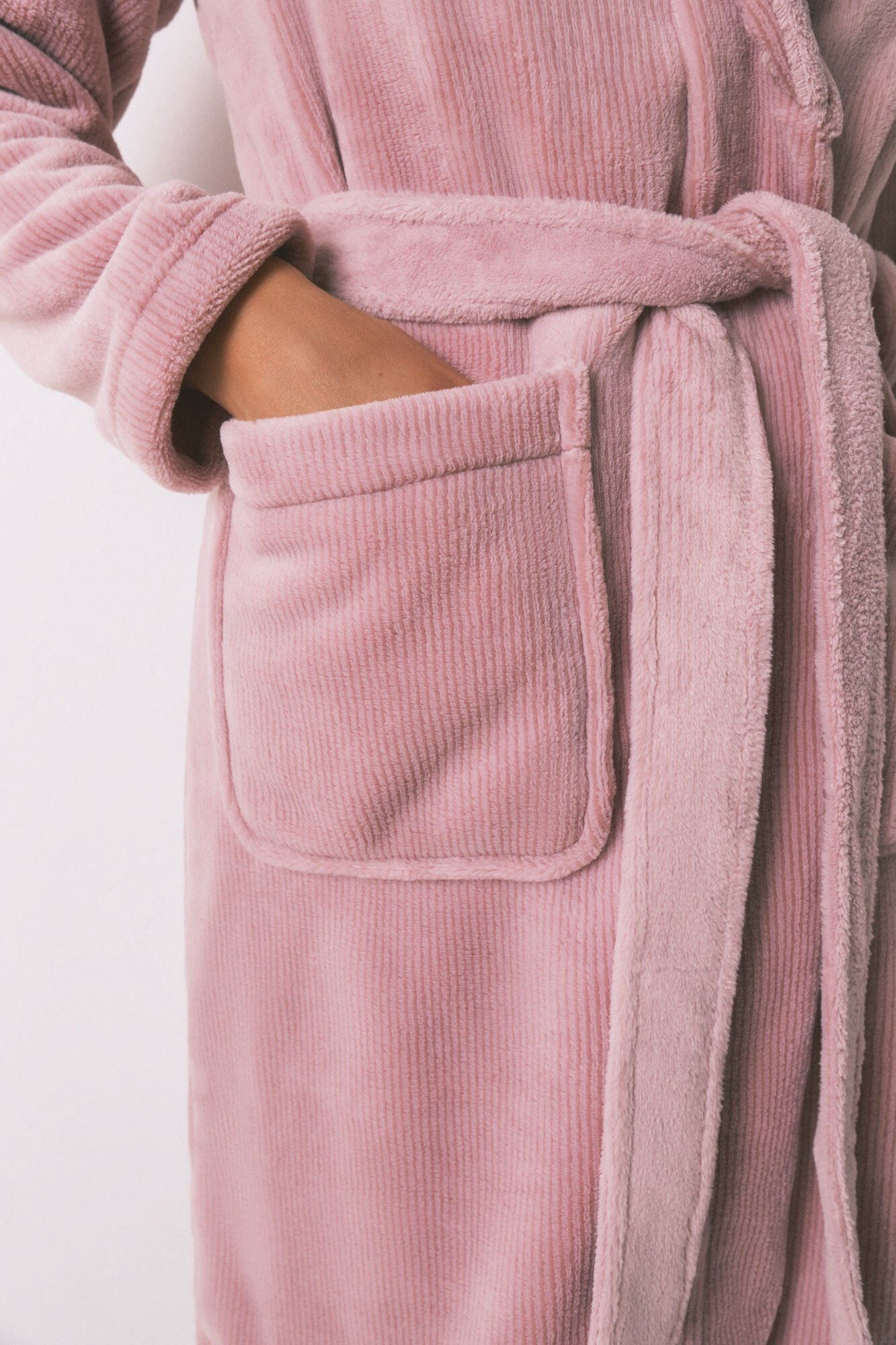 Women'secret Pink fleece fleece midi robe