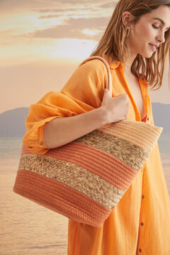 Womensecret Orange basket beach bag printed