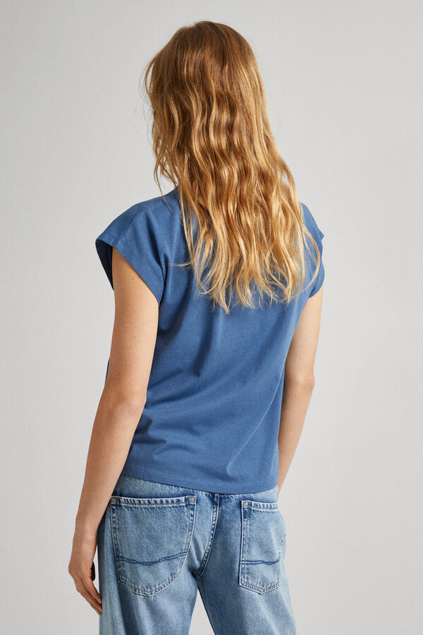 Womensecret Logo Print Cotton T-shirt bleu