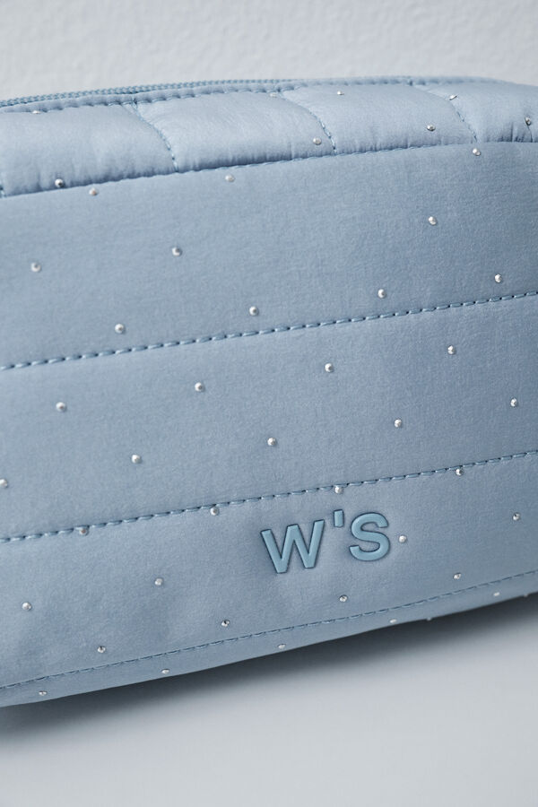 Women'secret Trousse de toilette portefeuille matelass&eacute;e moyenne bleue bleu