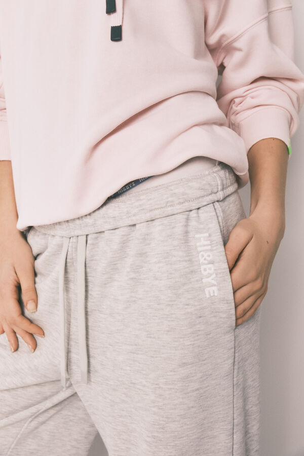 HI&BYE Grey cotton fleece jogger trousers grey