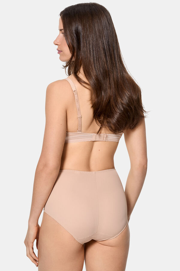 DIM High waisted slimming panty with flat stomach effect Bež