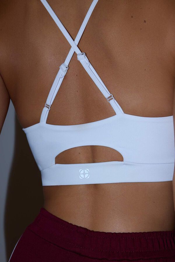 Trendyol Sujetador deportivo espalda cruzada blanco