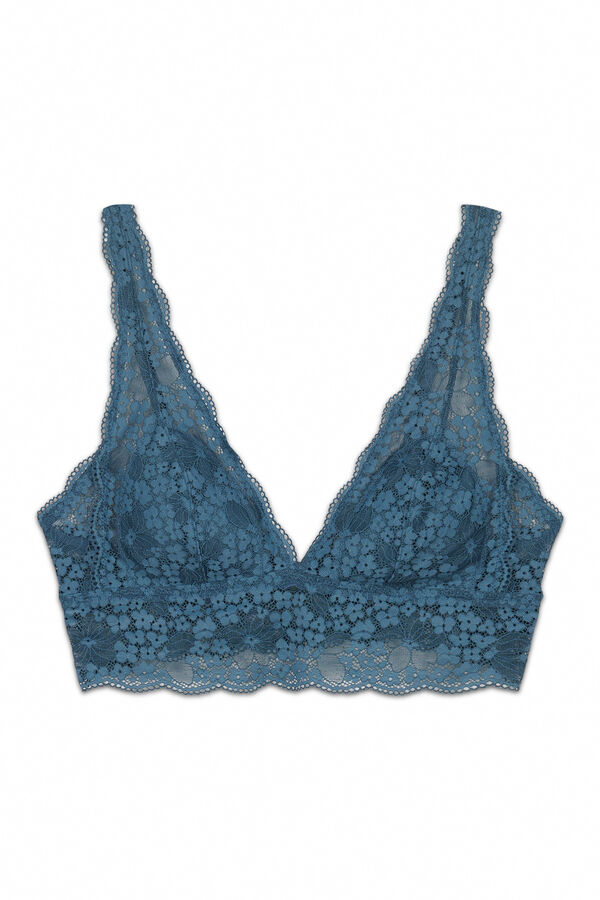 Women'secret Soutien bralette halter em renda verde azul