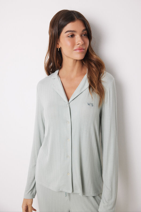 Womensecret Green soft touch long shirt pajamas green