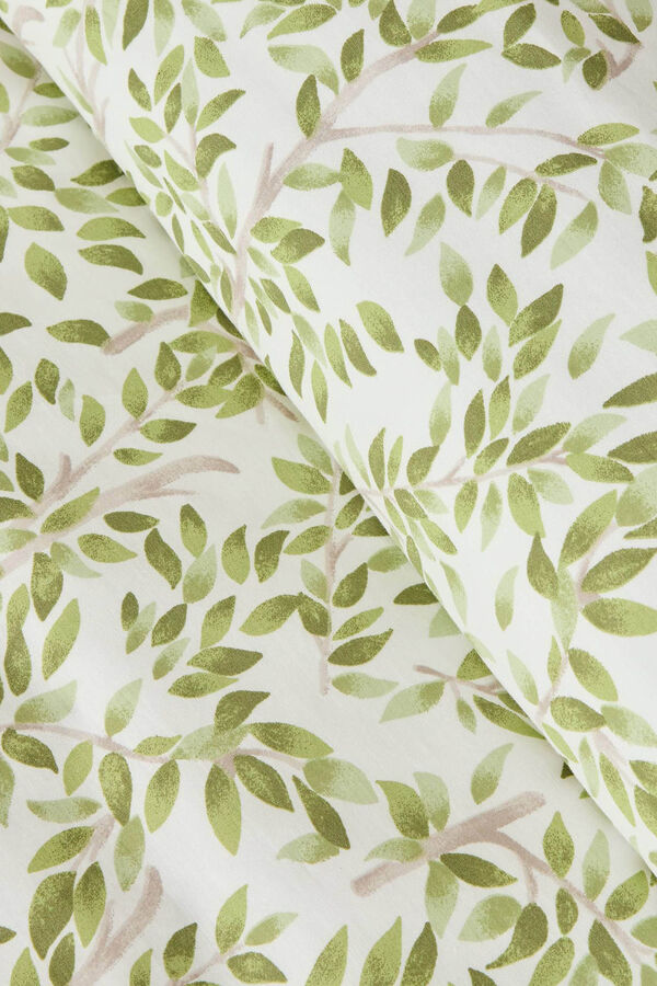Textura Bettbezug Baumwolle Bl&auml;tter Gr&uuml;n