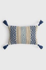 Textura Ethnic embroidered cushion case grey