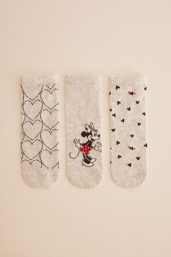 Womensecret 3er-Pack kurze Socken Baumwolle Minnie und Mickey mit Print
