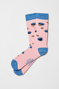 Besocks Meias Besocks rosa de algodão orgânico até o meias da Vila Sésamo