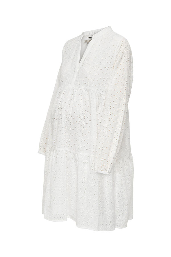 Womensecret Long-sleeved maternity midi dress blanc