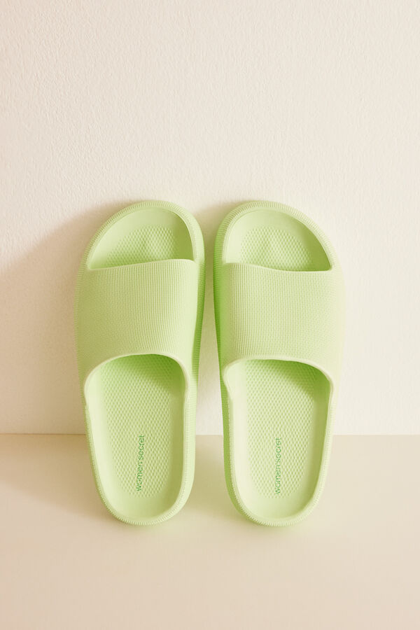 Womensecret Green EVA rubber sandals green