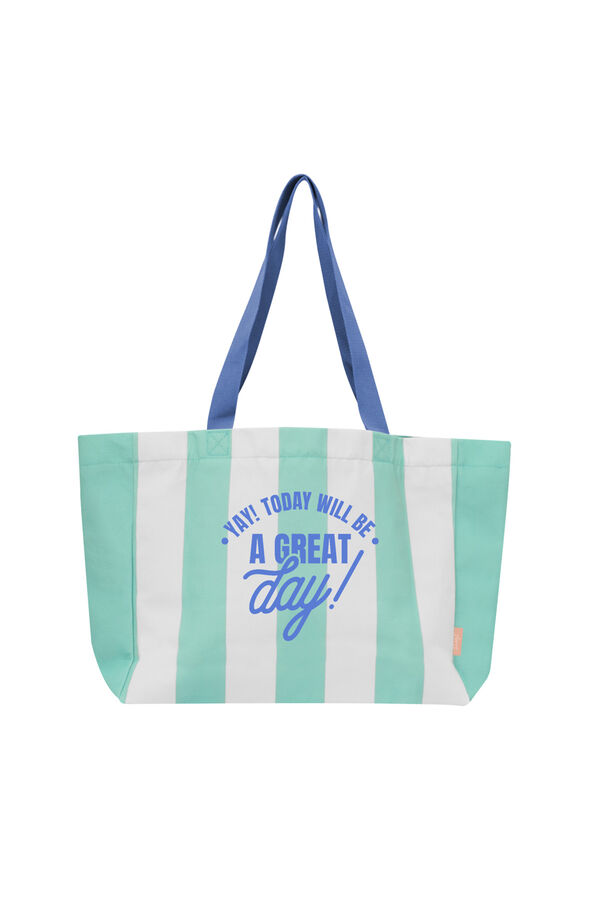 Womensecret Tote bag green and white  printed