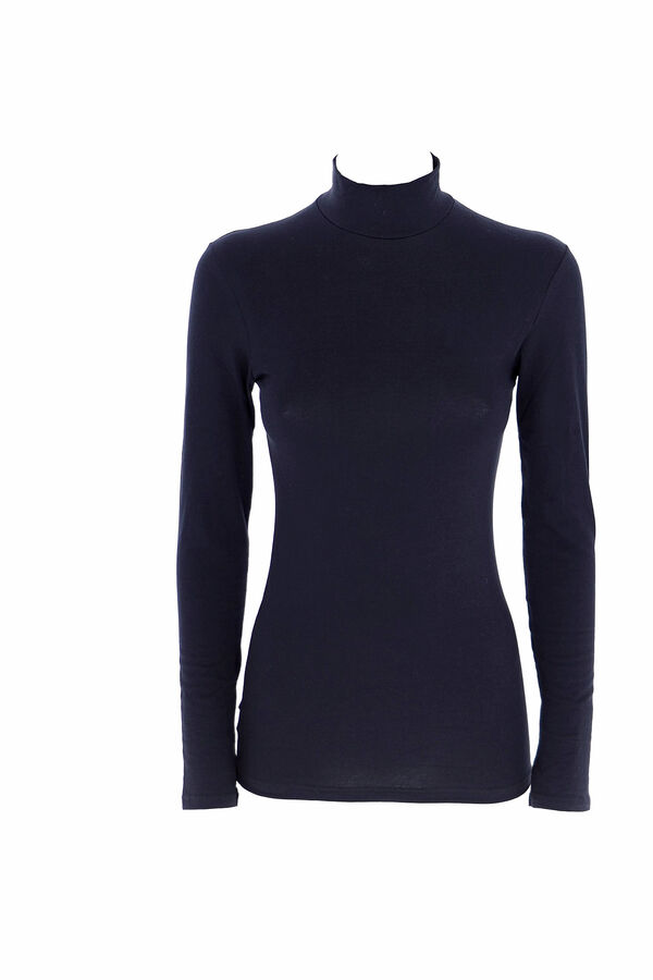 Womensecret Women's thermal high neck long-sleeved T-shirt noir