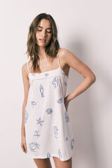 Women'secret White cotton short nightgown with straps white