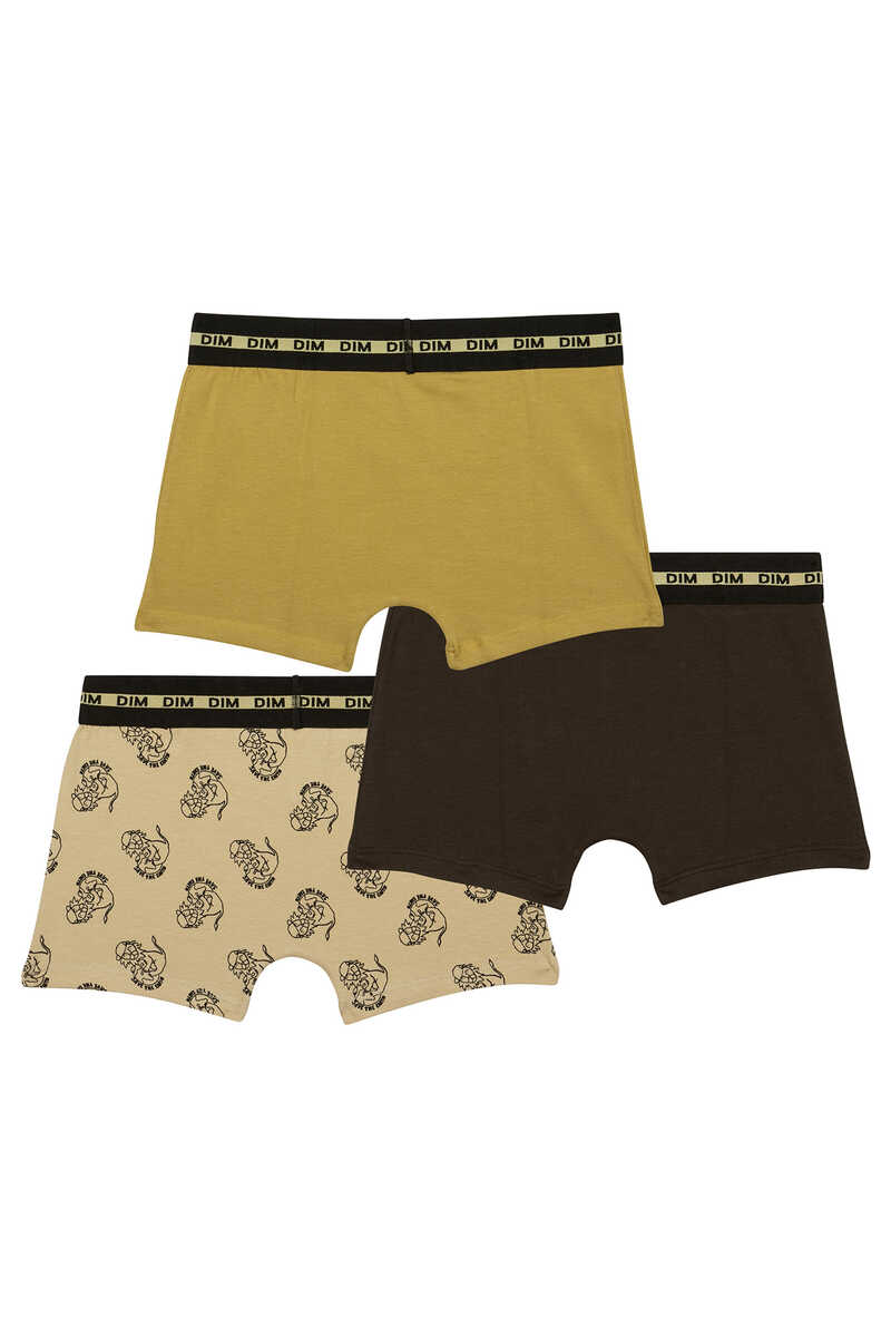 Womensecret Pack of 3 pairs of boys' printed boxers with elastic waistband jaune