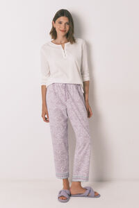Women'secret Carrot long trouser 100% cotton lilac