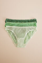 Womensecret Klasszikus, csipkés női alsók, 3 db-os csomag zöld