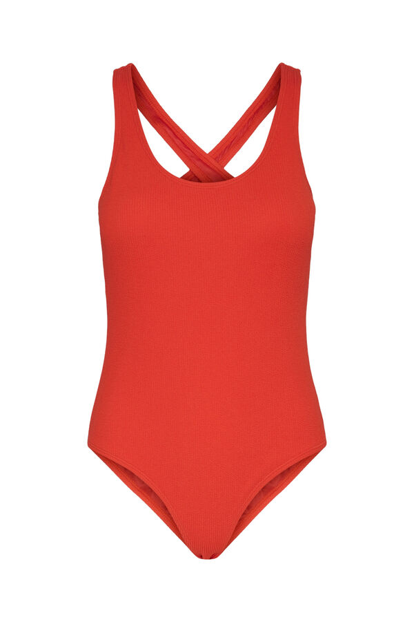 Womensecret Women's one-piece swimsuit with straps. rouge