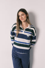 Women'secret Cotton striped polo long pyjamas Hello Kitty blue