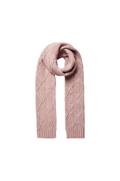 Womensecret Long textured scarf with a surface motif detail. Soft feel. Rosa