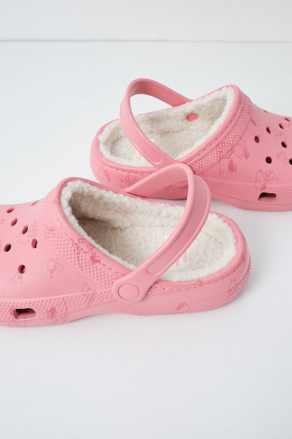 Women'secret Snoopy lined clog slippers pink