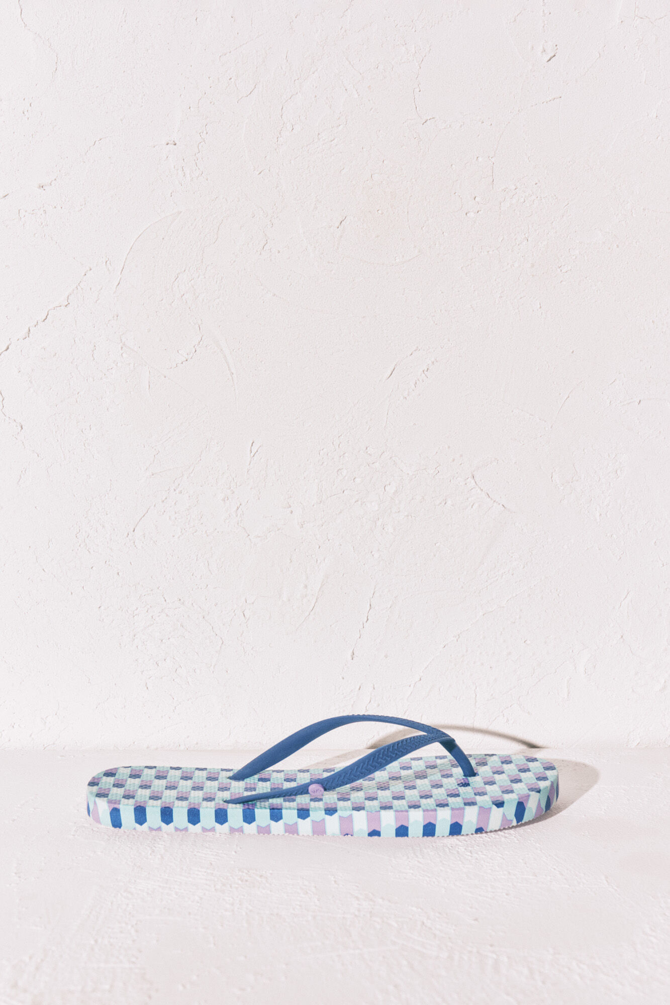 Women'secret Blue geometric print toe sandals