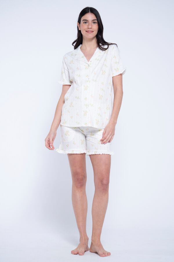 Ohma! Camis&oacute;n premam&aacute; estampado flores blanco