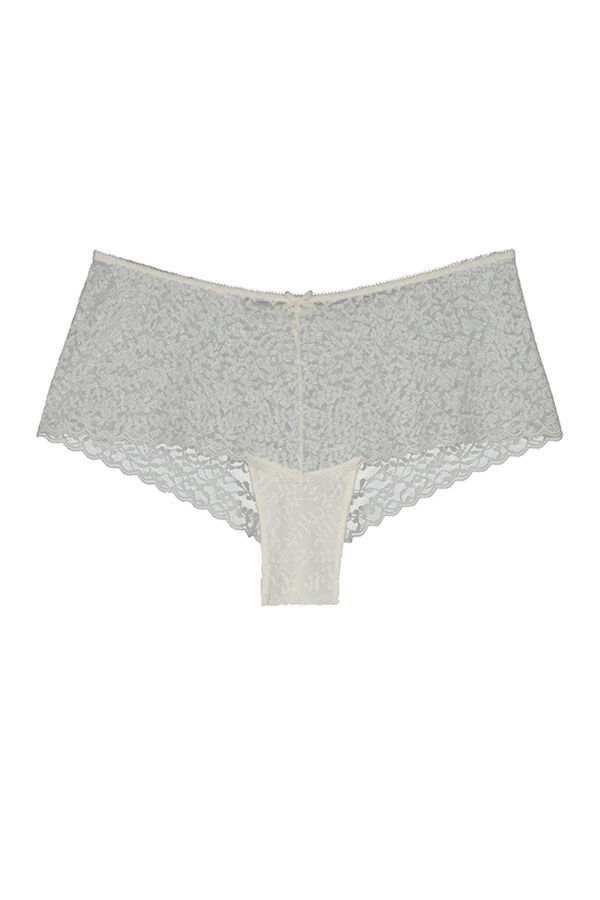 Womensecret White wide Brazilian lace panties beige