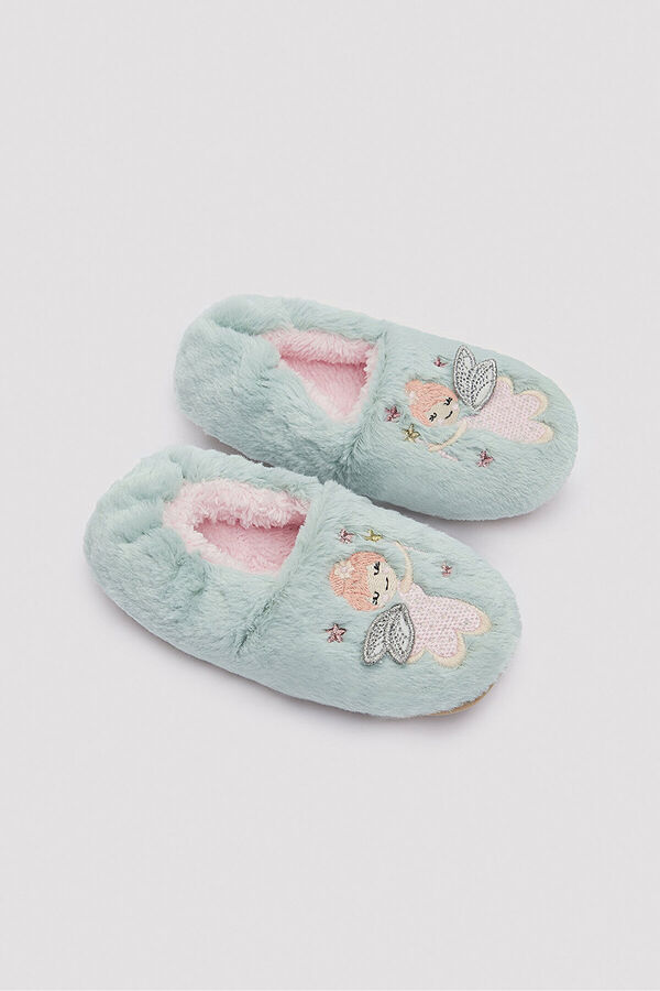 Penti Chinelos de quarto de casa para meninas azul