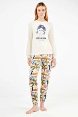 Gisela Frida Kahlo all-over jersey-knit pyjamas set Bež