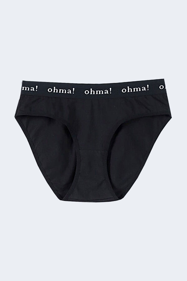 Womensecret Ohma! maternity panty in elasticated cotton noir