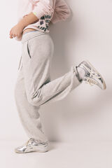 HI&BYE Grey cotton fleece jogger trousers grey
