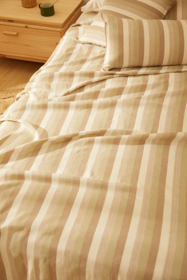 Calma House Green striped cotton bedspread Luxor 240x260 green