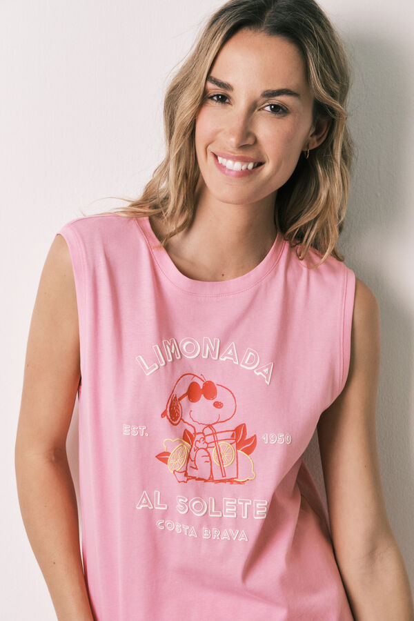 Women'secret Pink cotton short pyjamas Snoopy red