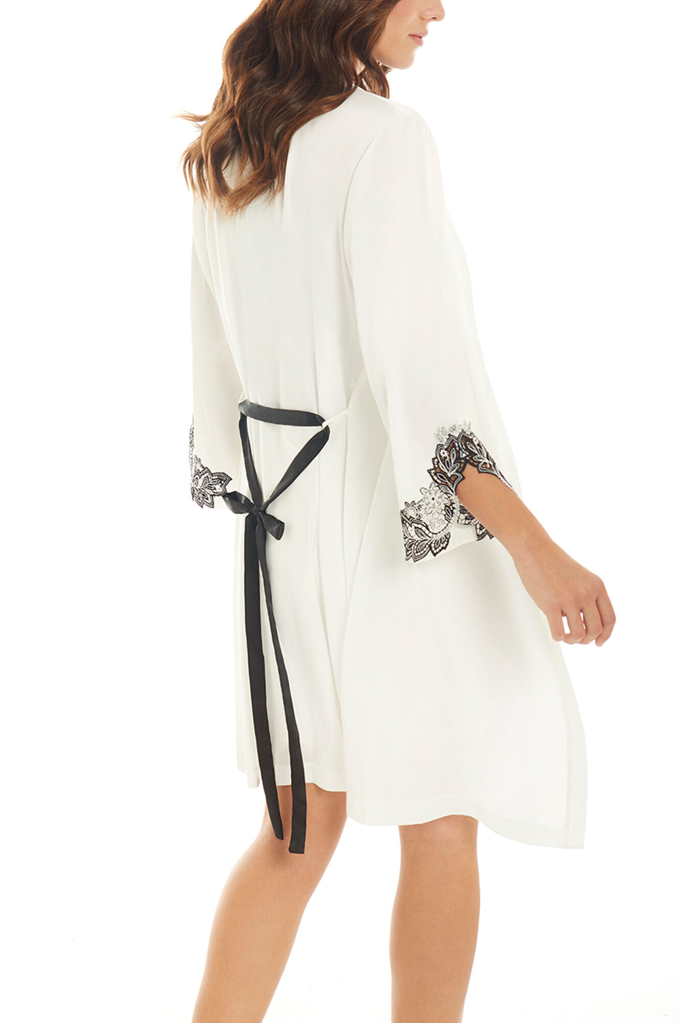 Ivette Bridal Serenity kurzer Cr&ecirc;pe-Morgenmantel