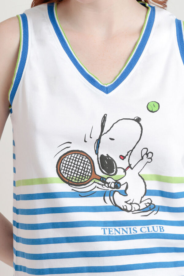 Admas Pijama curto mangas Tennislub Snoopy azul